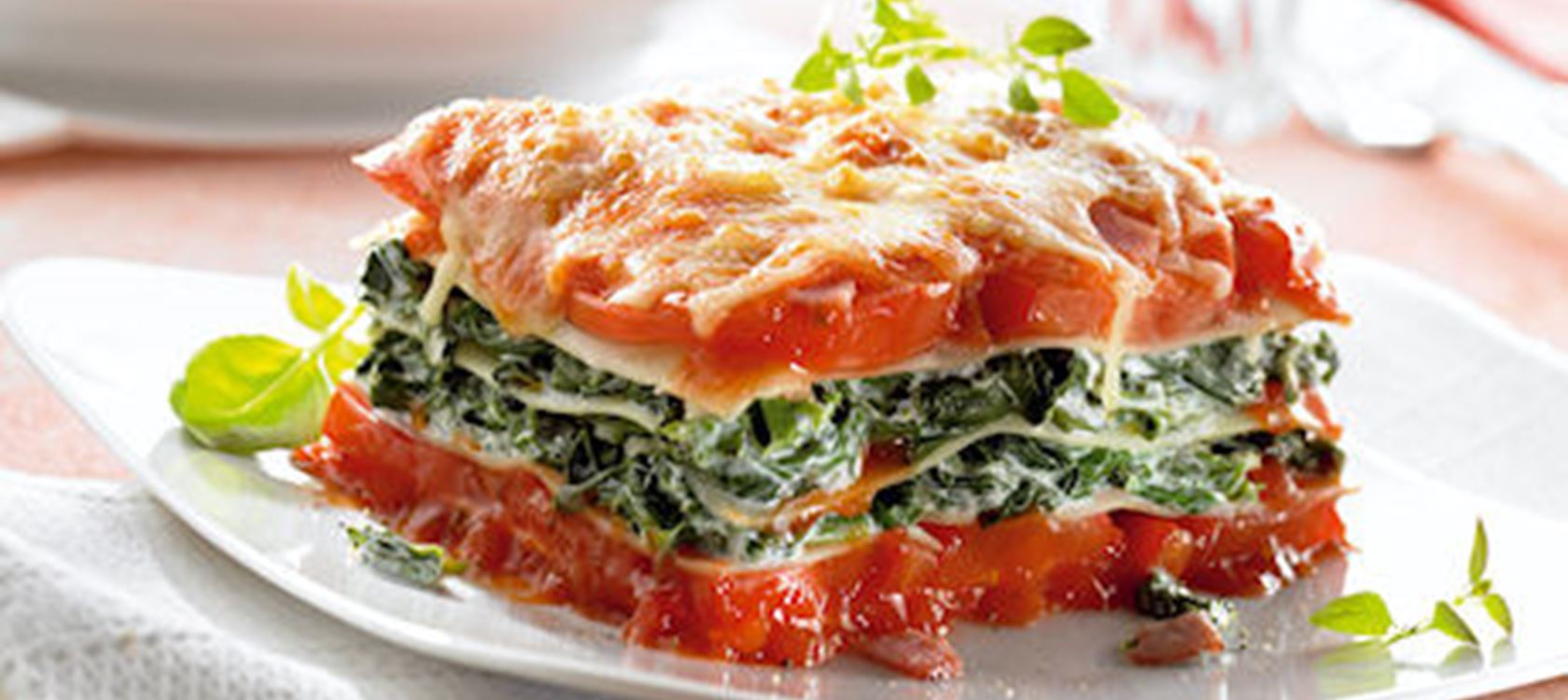 Lasagne mit Spinat und Schinken