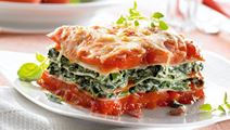Lasagne mit Spinat und Schinken