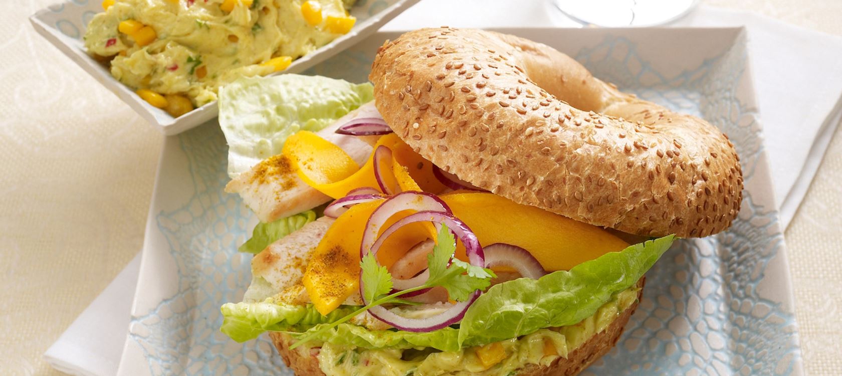 Chicken-Bagel „India"
