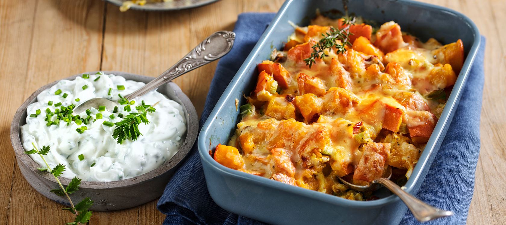 Sommerlicher Ofenkürbis mit Finello® Ofenkäse