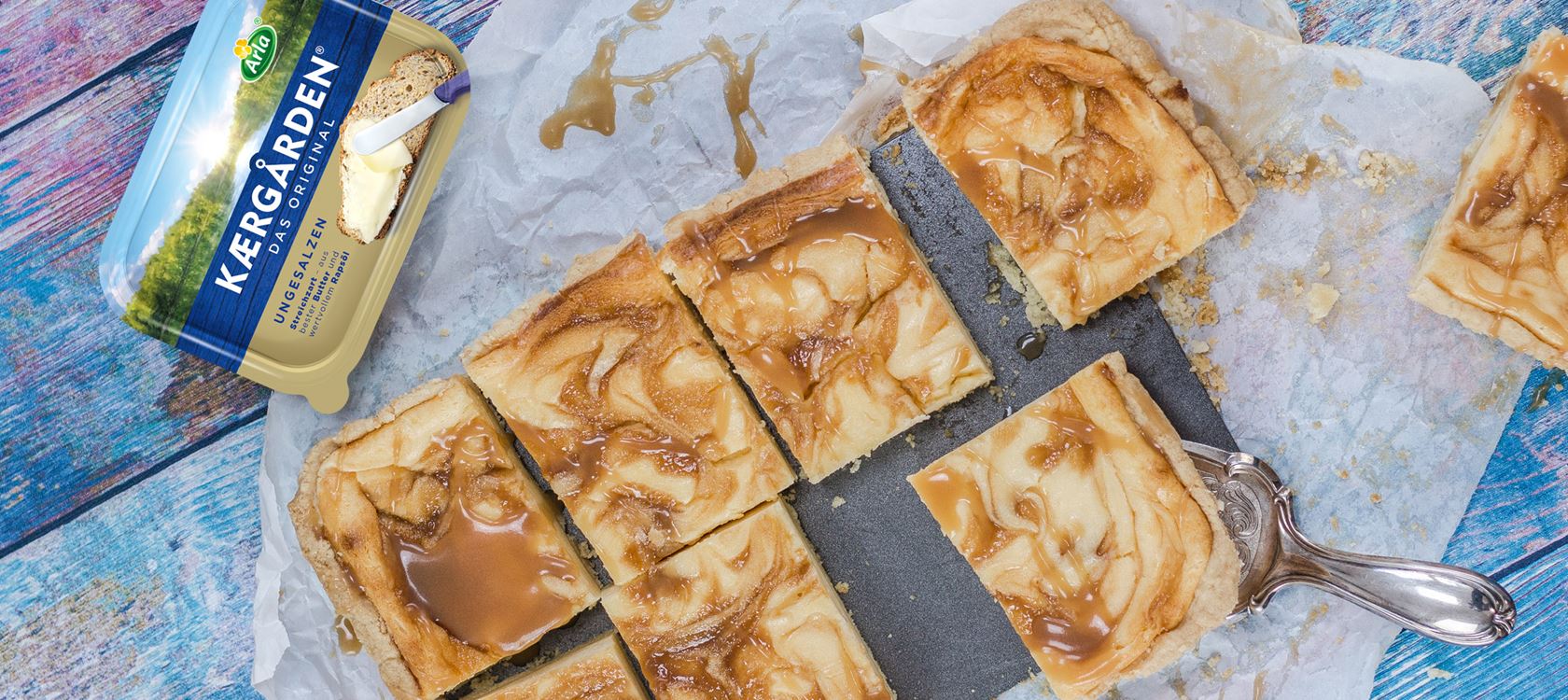 Cheesecake Bars mit Salzkaramell
