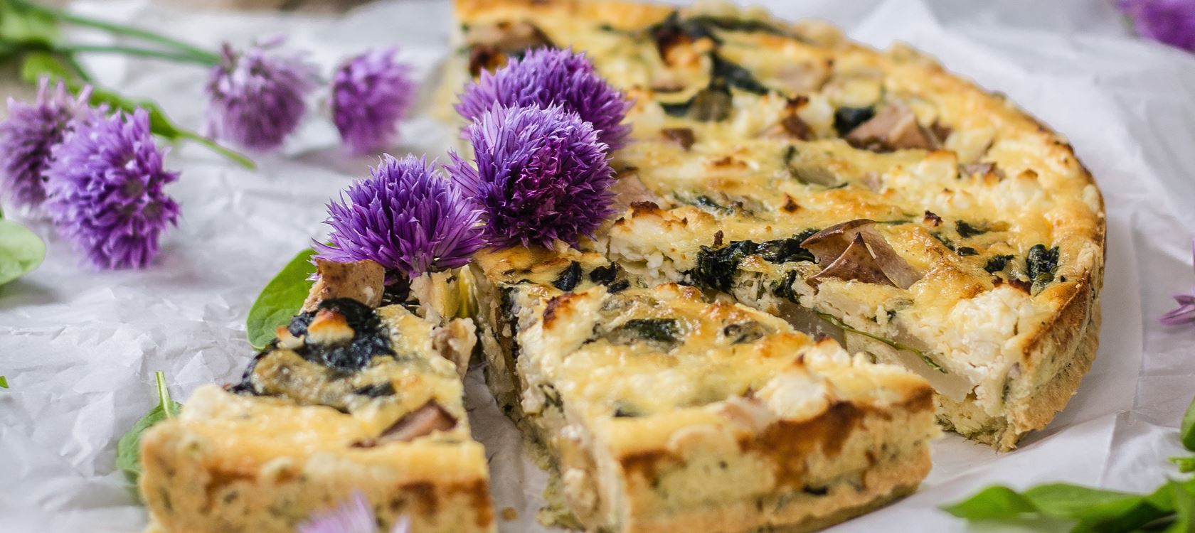 Spinat-Tarte mit Schafskäse und Birne
