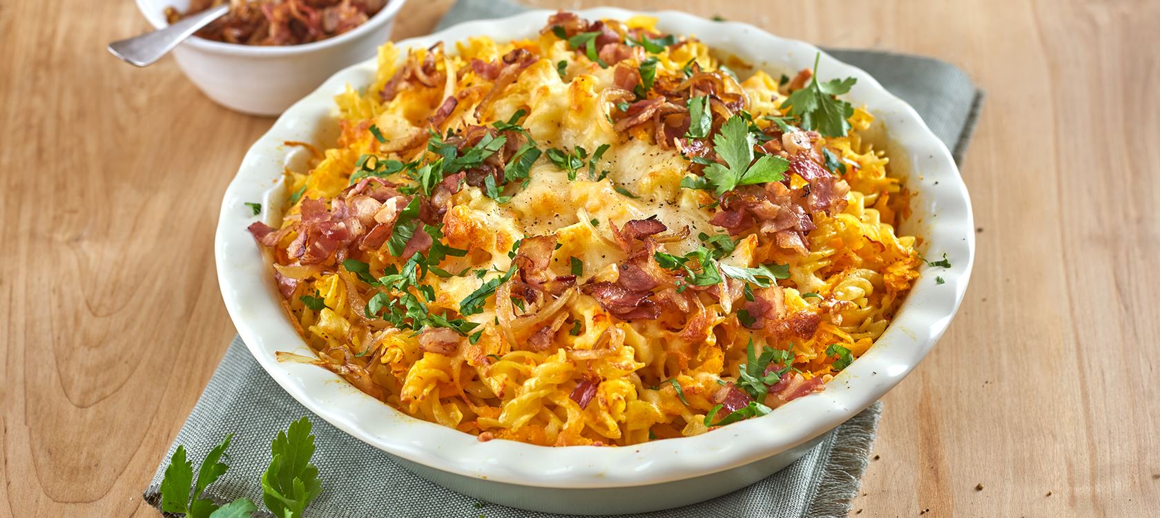Schweizer Käsenudeln mit Kürbis und Speck