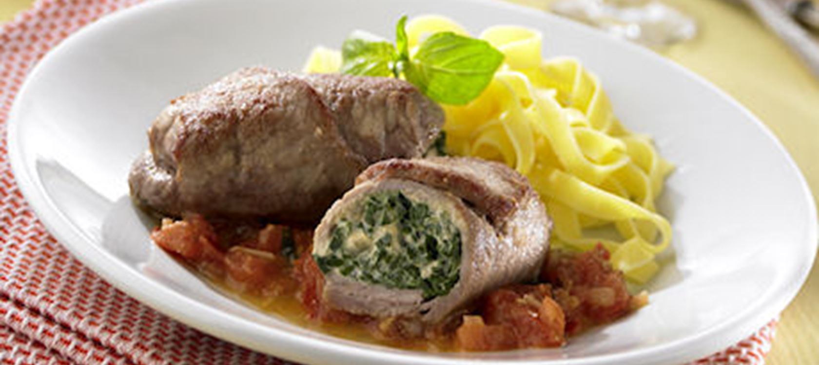 Kalbsschnitzel mit Spinatfüllung
