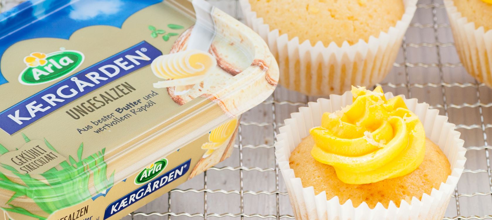 Zitronen-Muffins mit Frischkäse-Buttercreme
