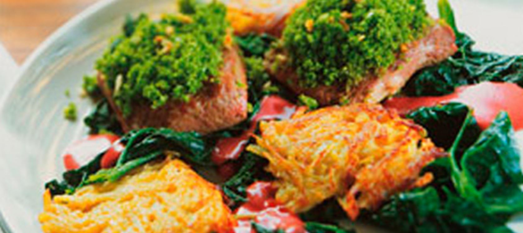 Lammfilet mit Spinatkräuterkruste