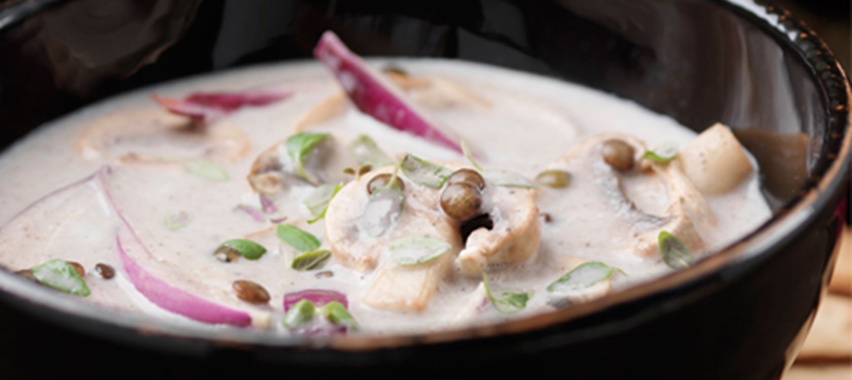 Svampesuppe med timiandrys