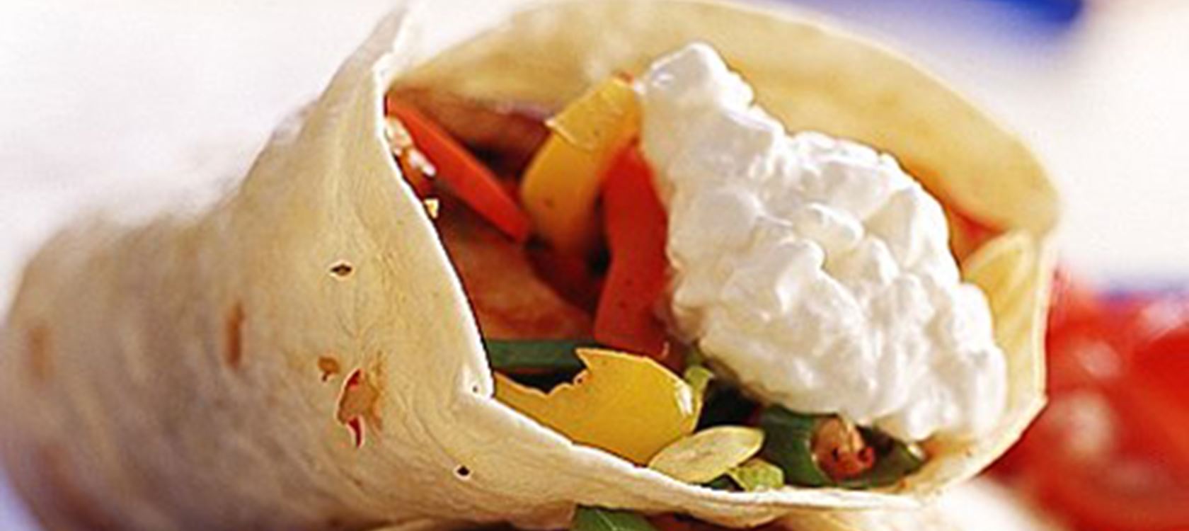 Skinkeburritos med hytteost