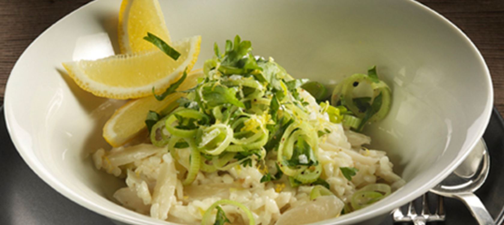 Risotto med porrer og skorzonerrødder