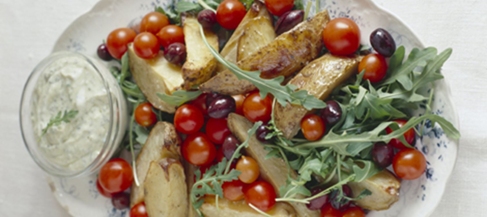 Kartoffelsalat med rucoladressing