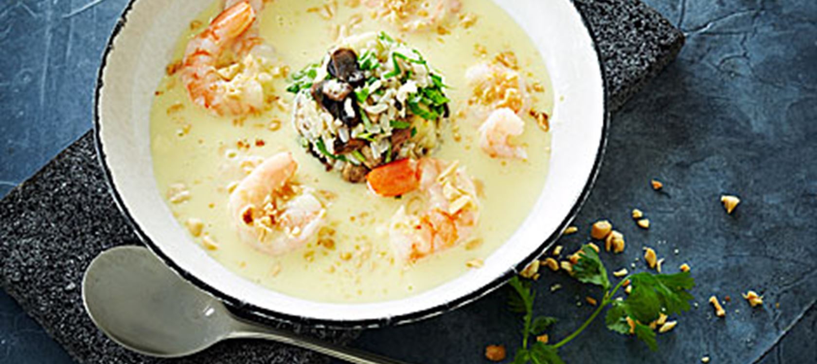 Thaisuppe med svampe-ristoppe