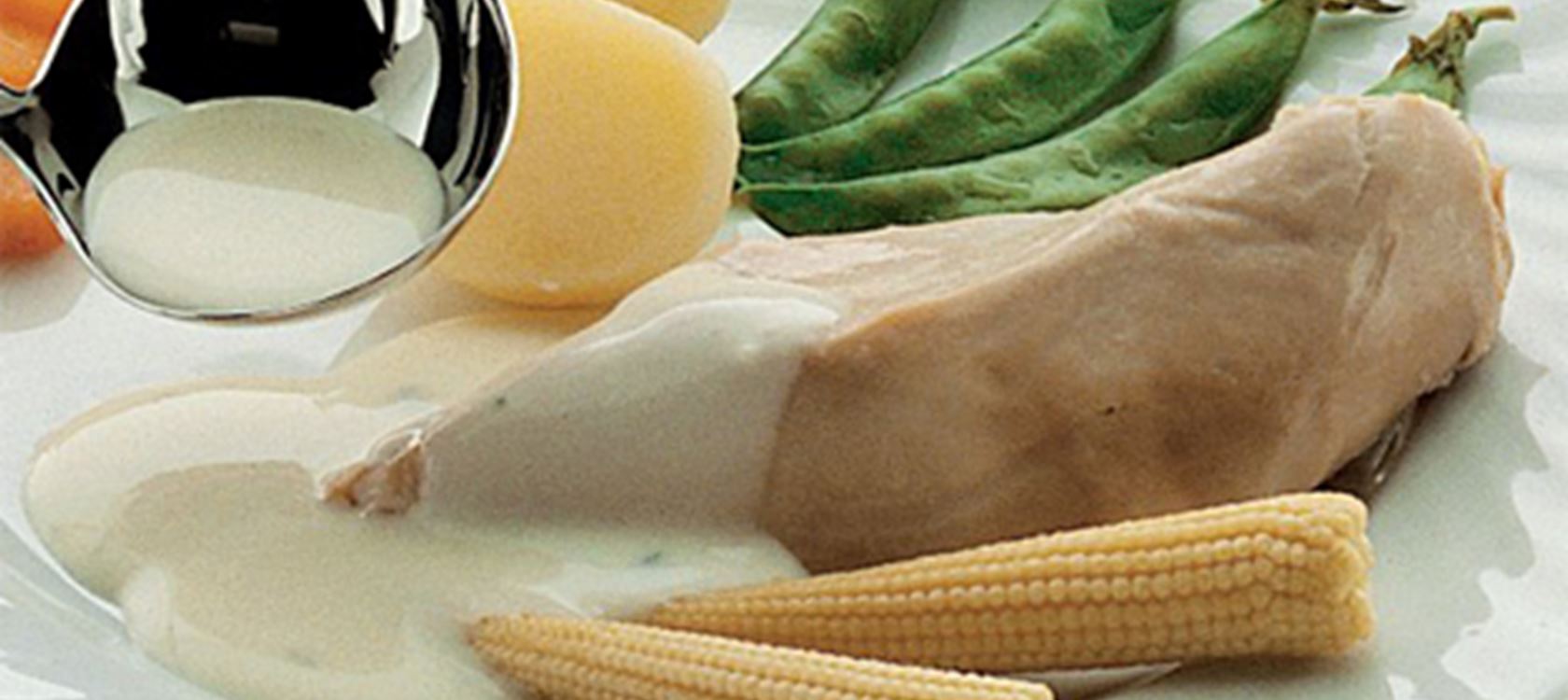 Letsaltet kylling med ostesauce