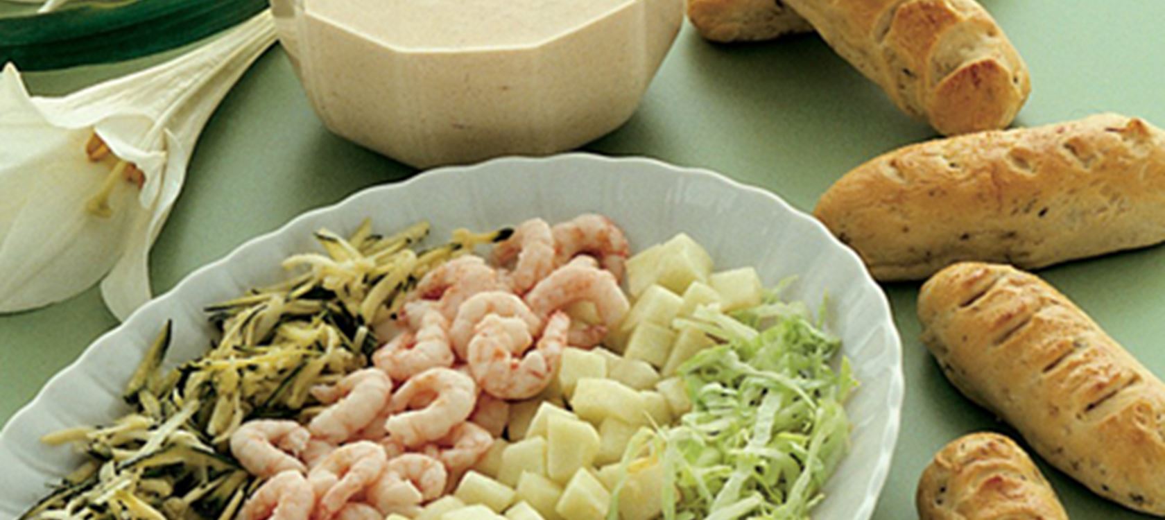 Rejesalat med cremefraichesauce
