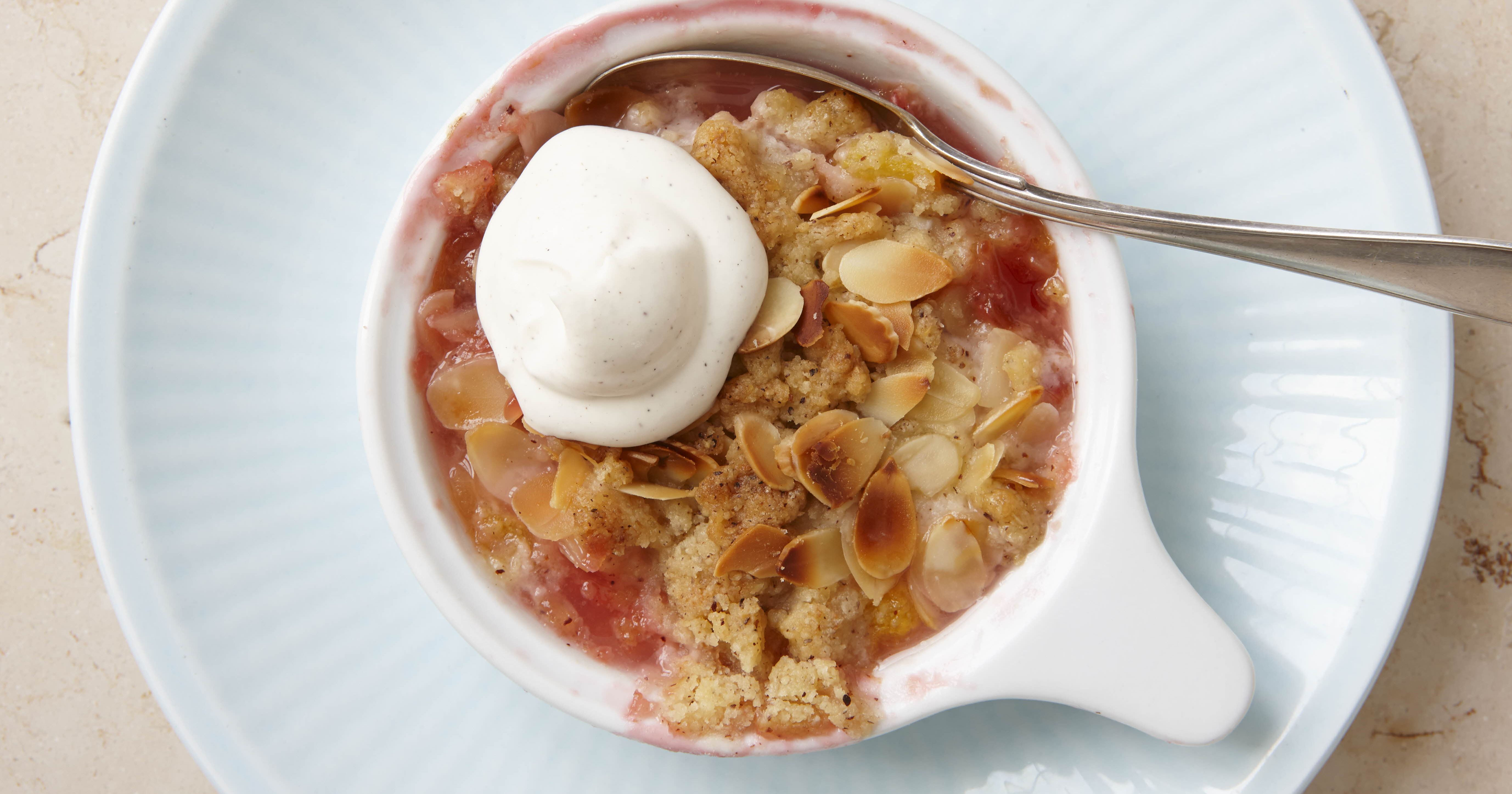 Blommecrumble med mandler