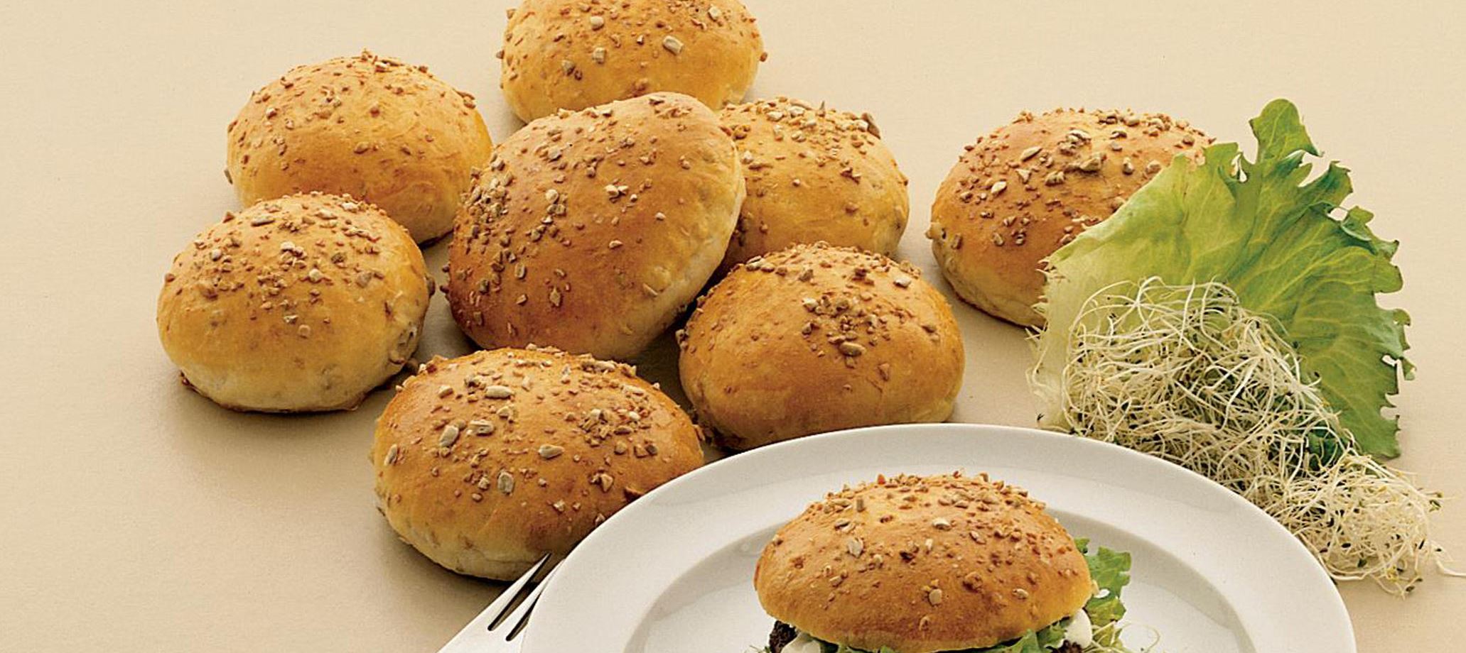 Burgerboller med solsikkekerner