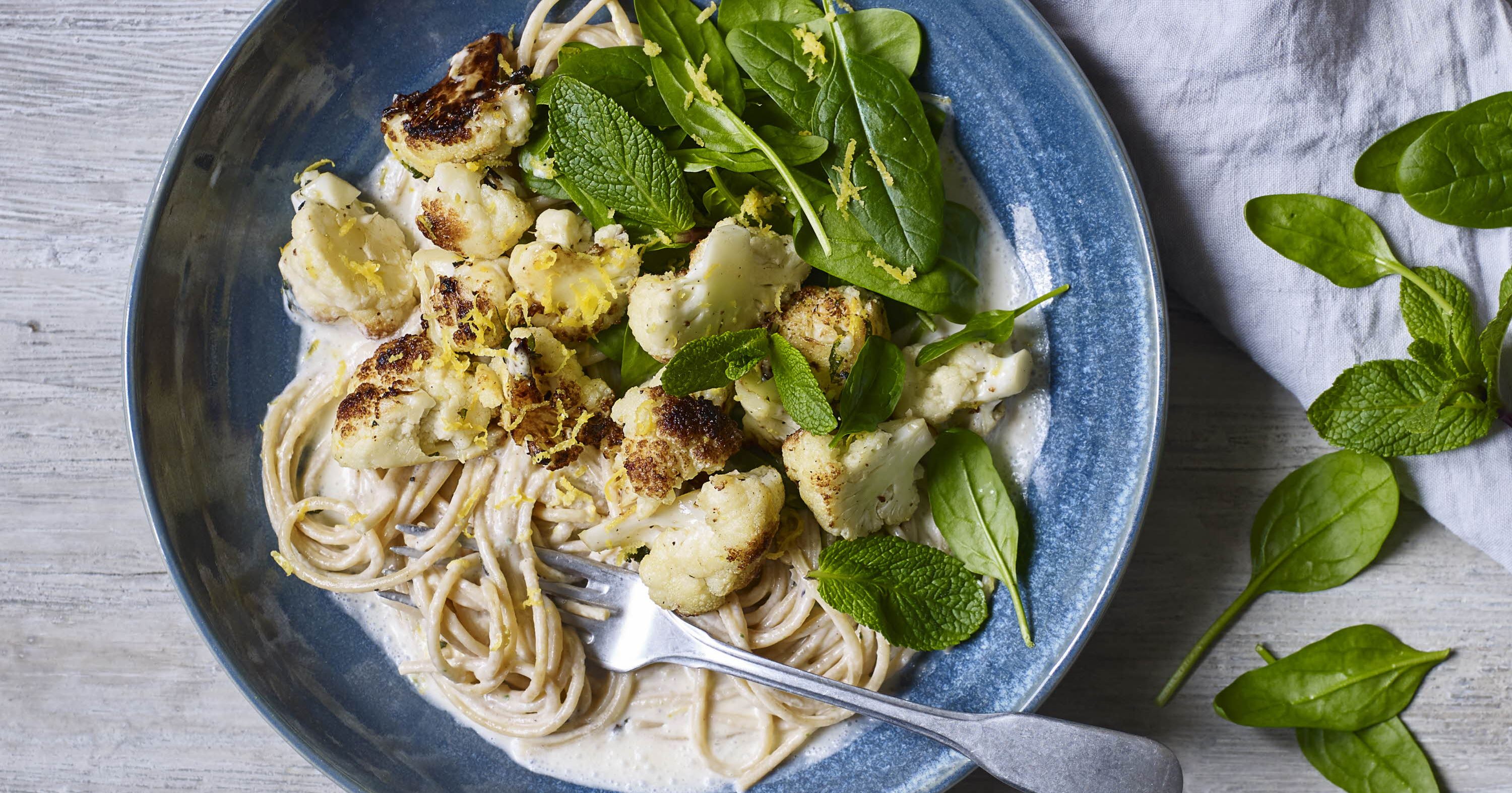 Pasta med stegt blomkål
