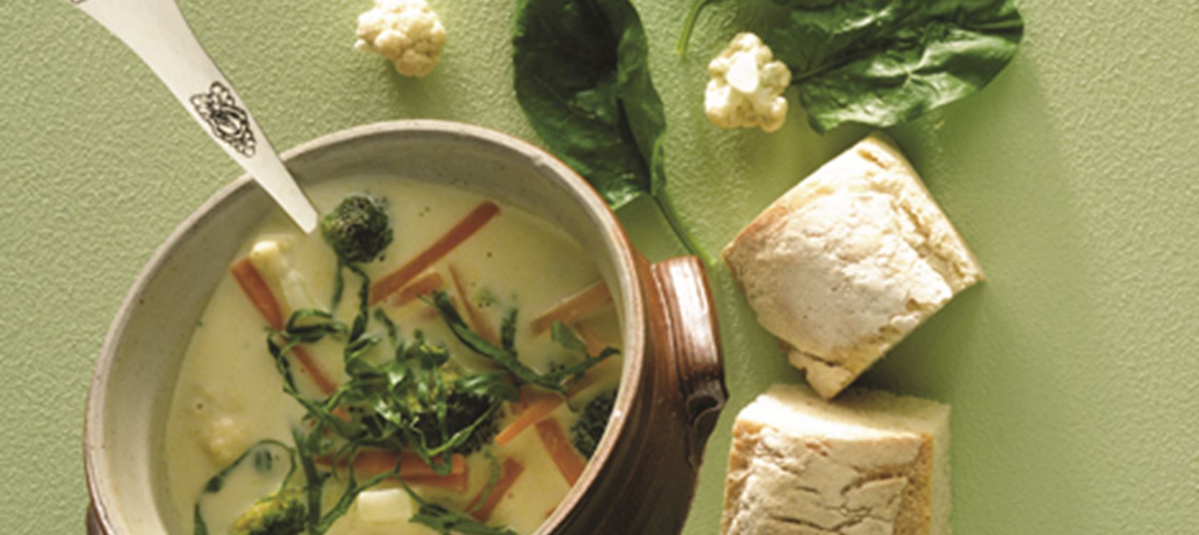 Grøntsagssuppe med fyld