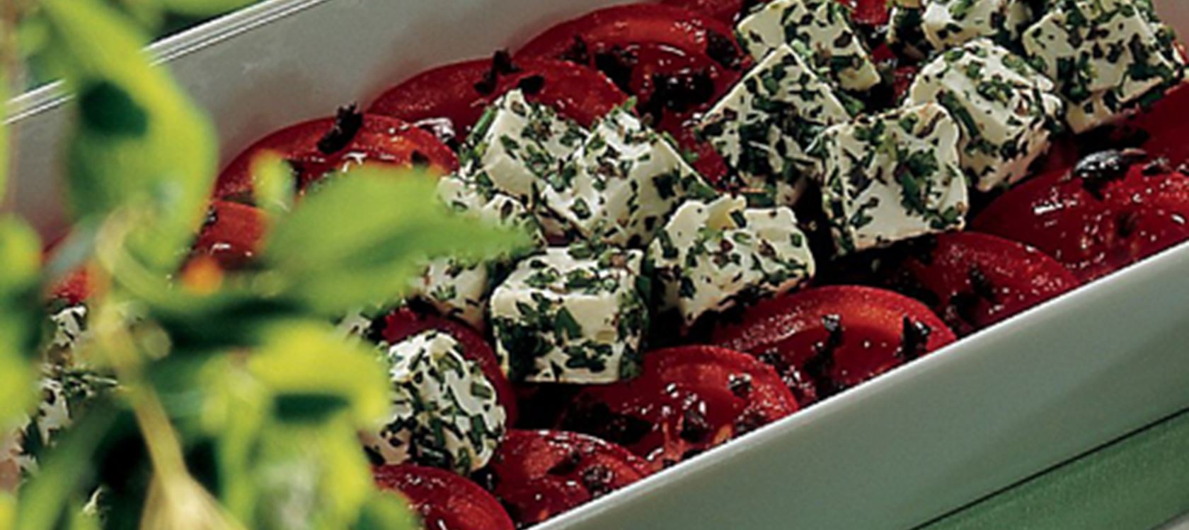 Tomatsalat med krydret ost
