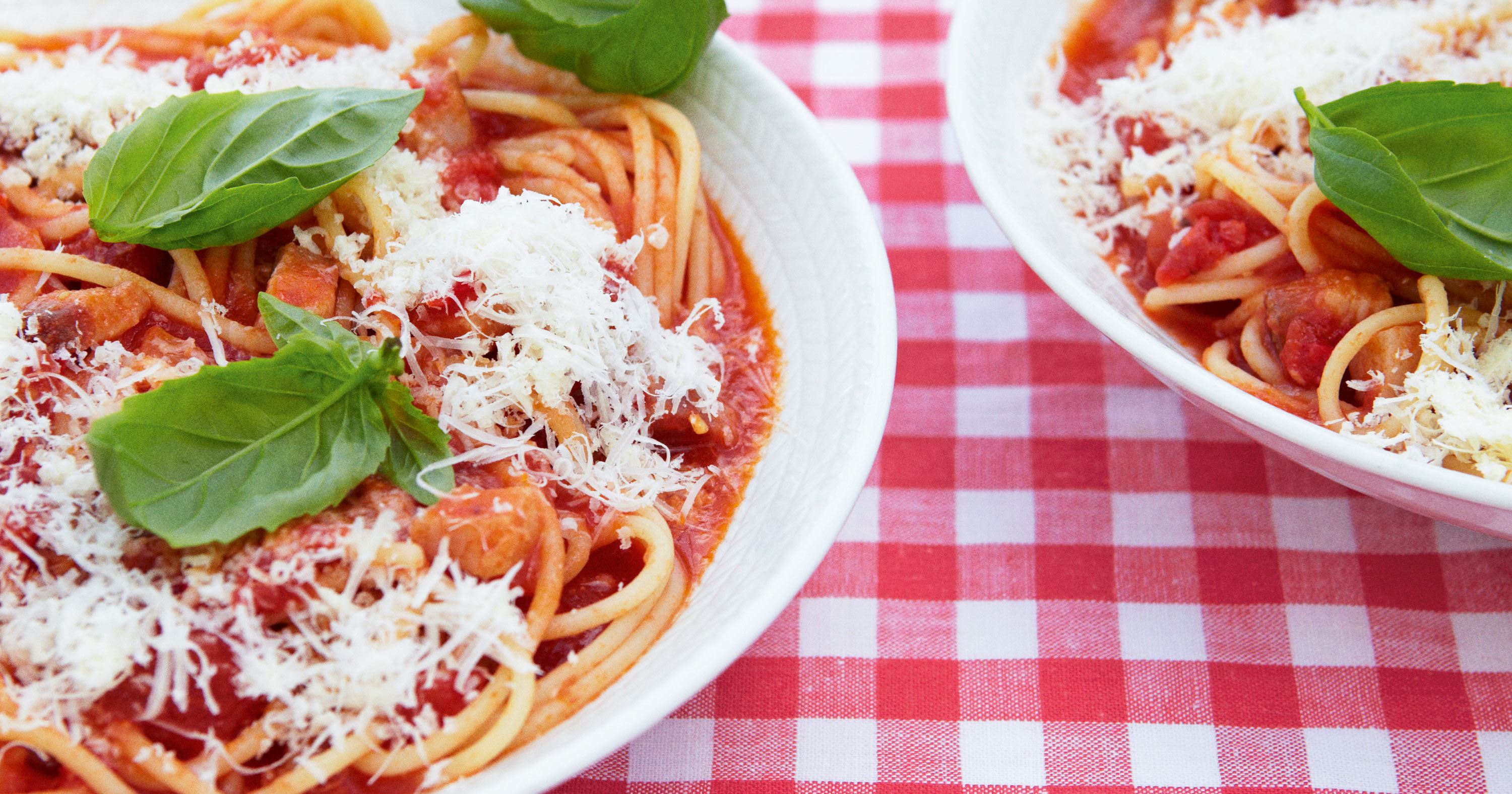 Spaghetti næsten som i Italien