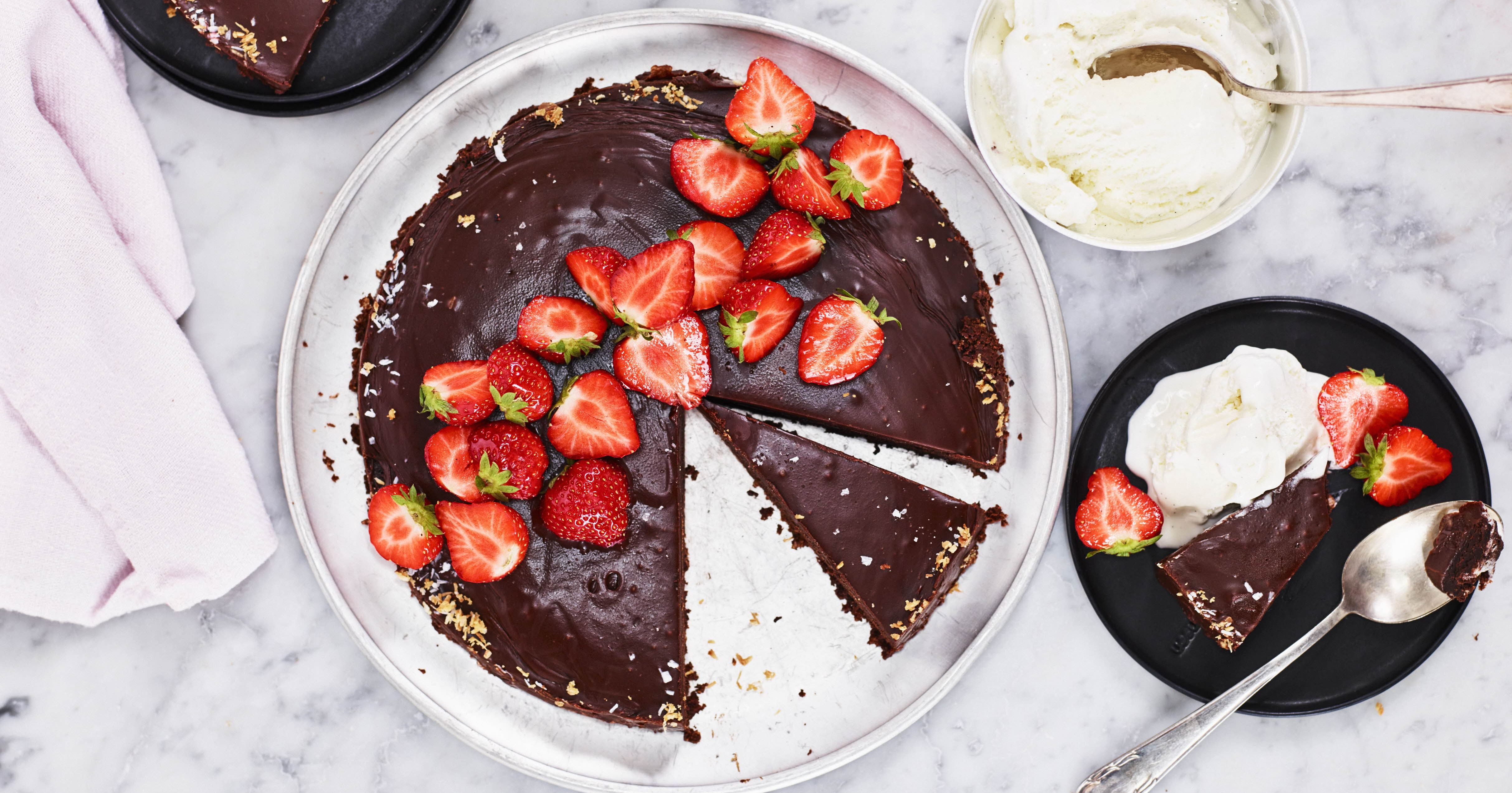Svensk chokoladekage med kaffe og ganache