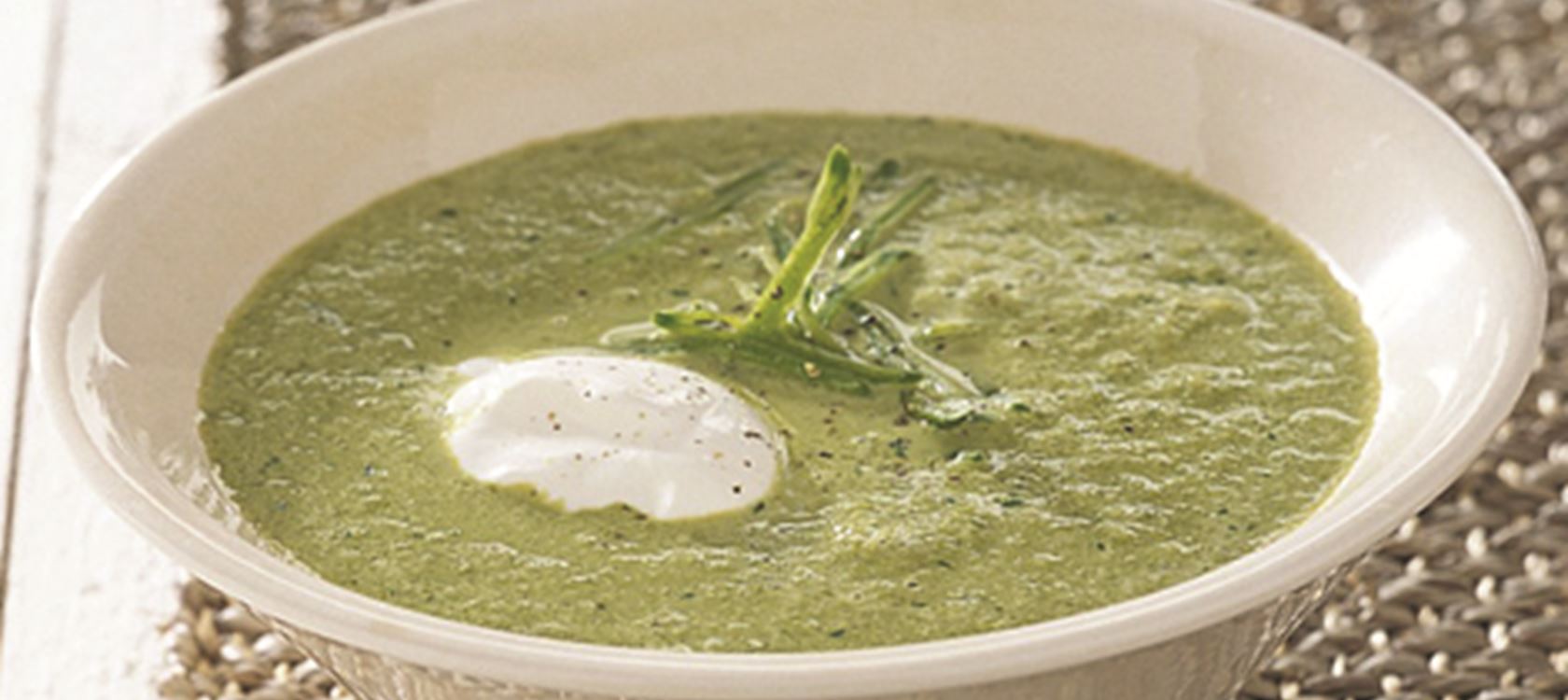 Cremet sukkerærtesuppe