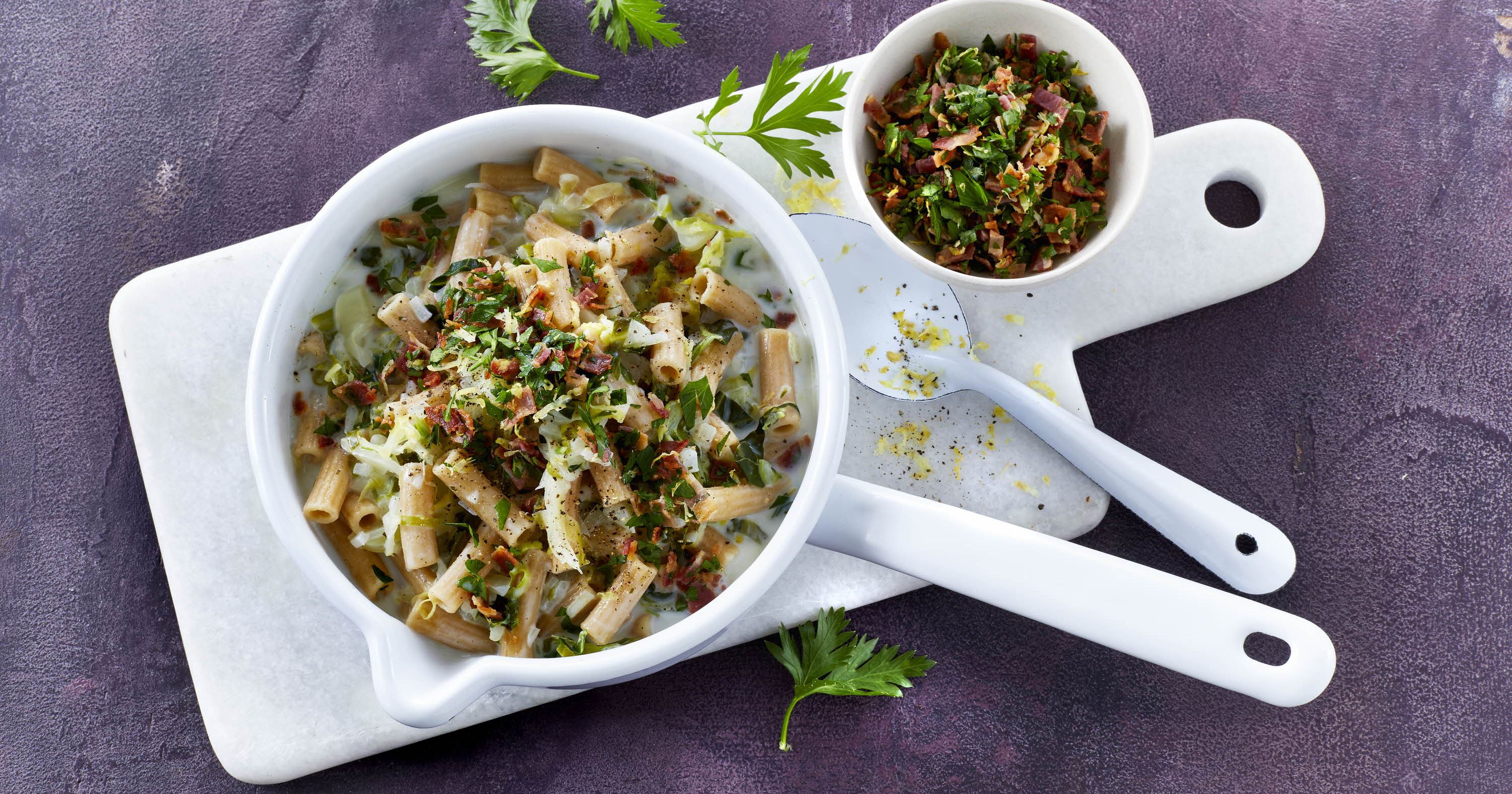 One pot pasta med kål