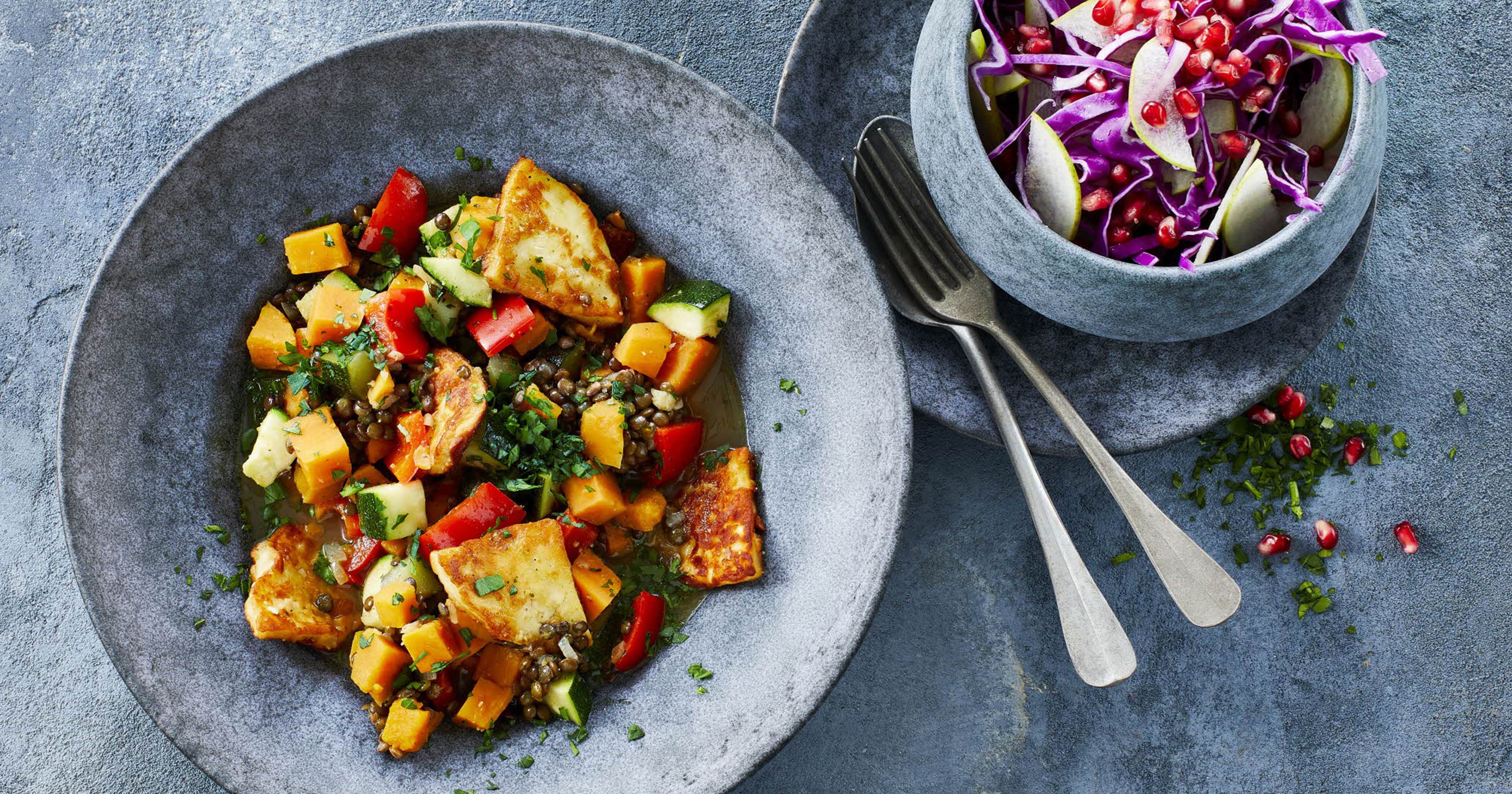 Linsegryde med halloumi