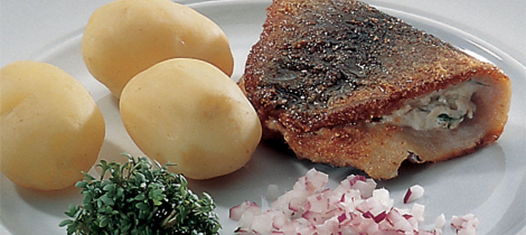 Stegt sild med flødeost