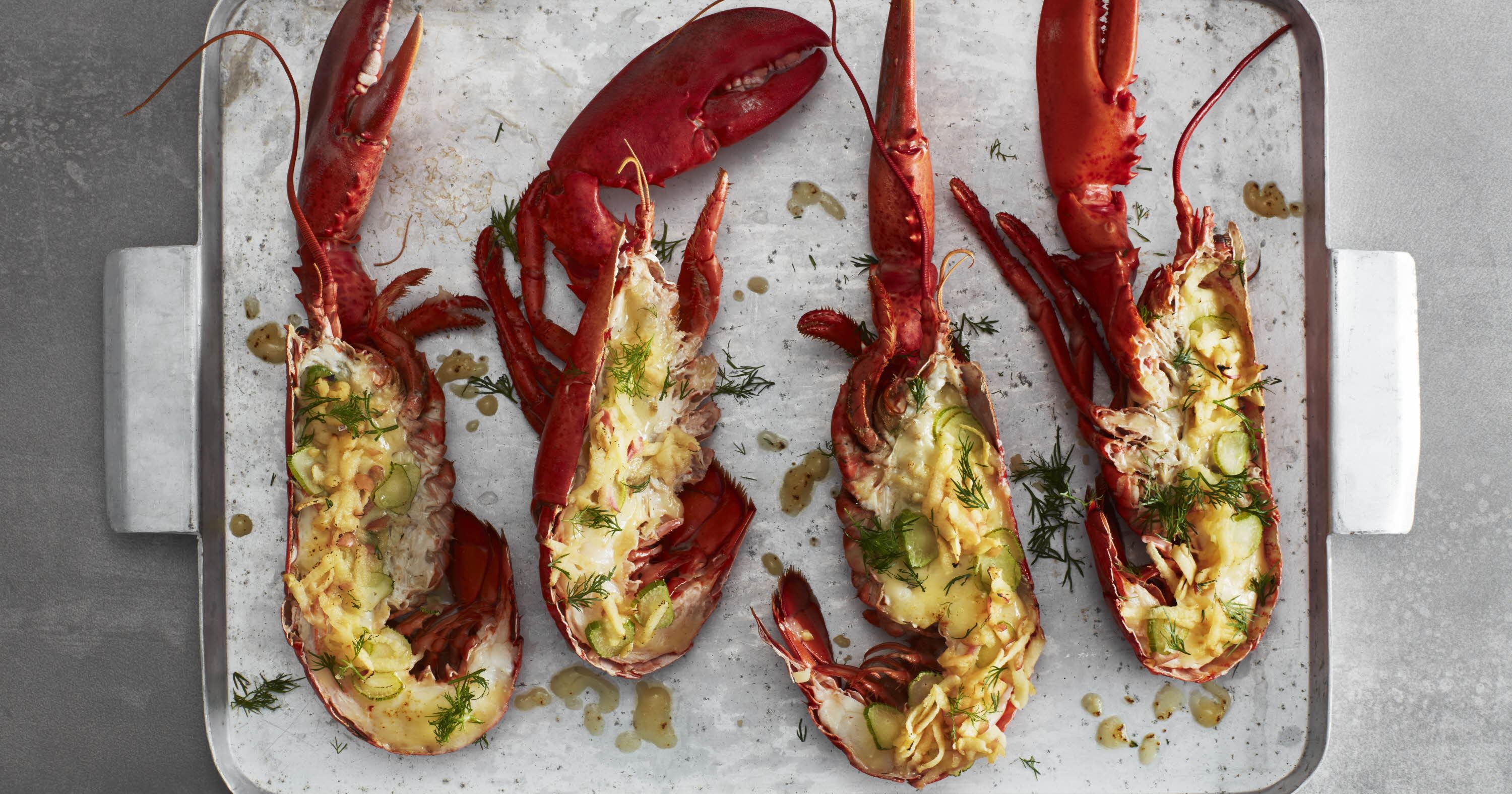 Gratineret hummer