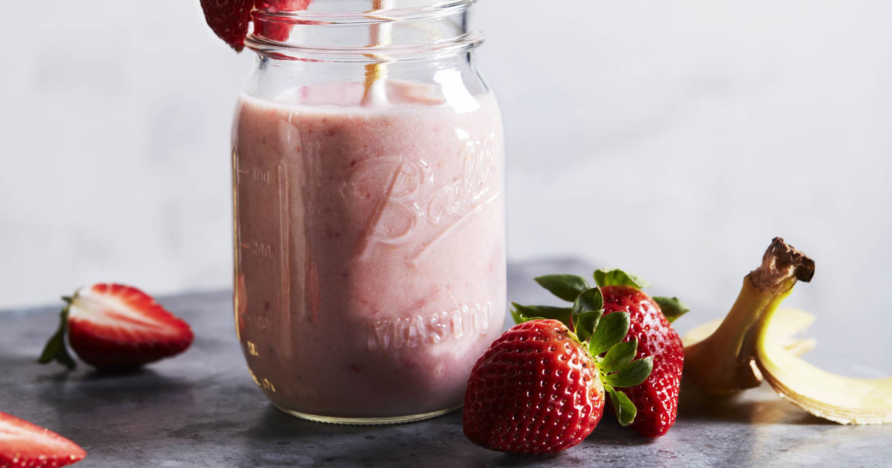 Banan- og jordbærsmoothie