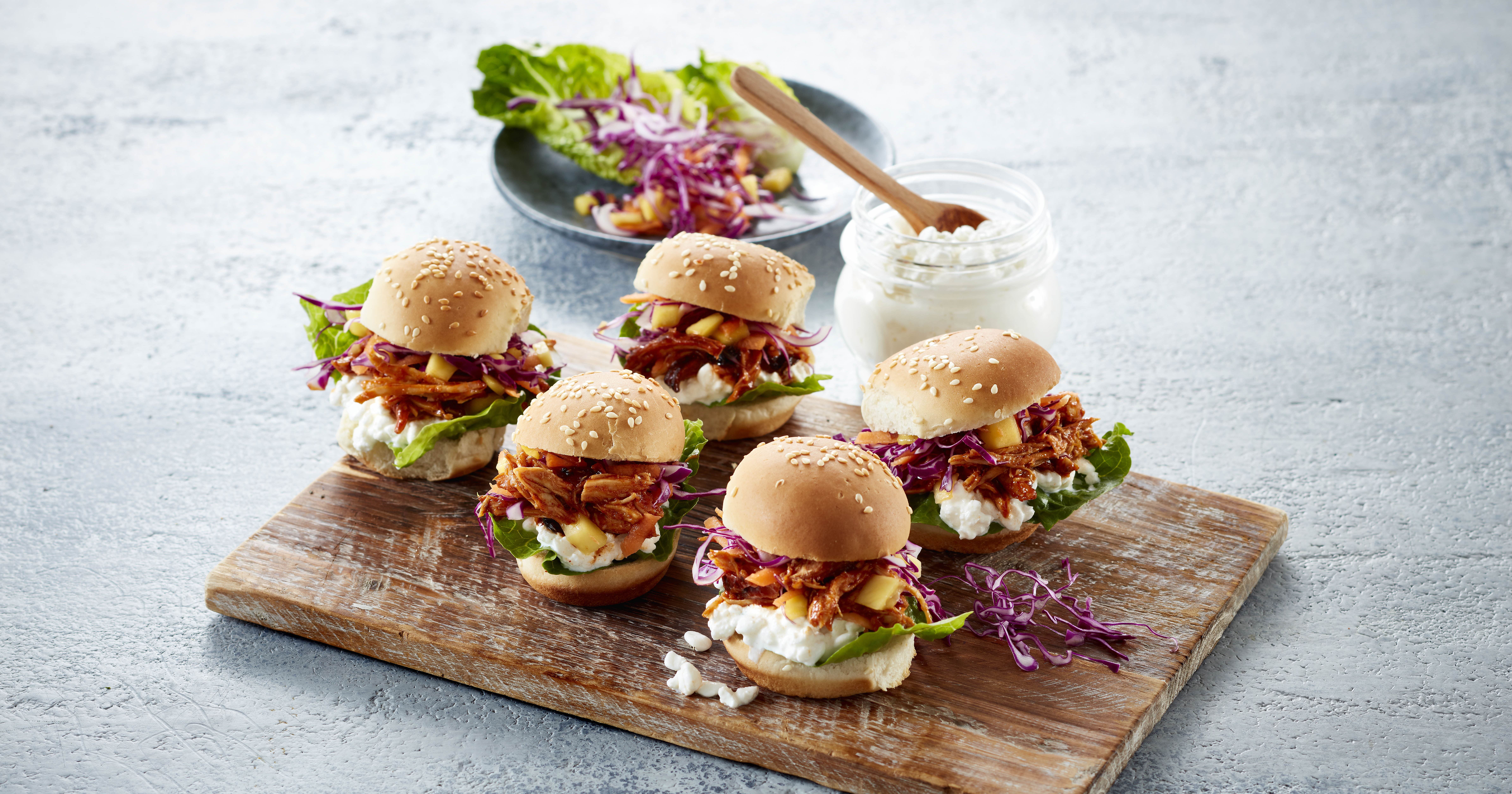 Sliders med pulled chicken