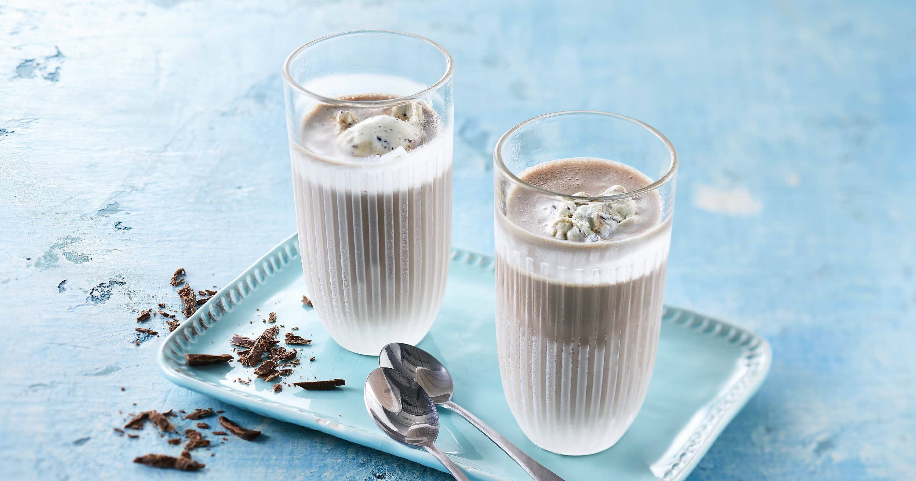 Kakaomælk med is og chokolade