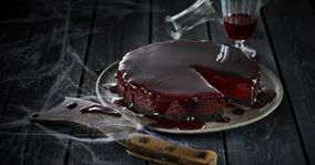 Halloween kage - mørk og blodig chokoladecheesecake