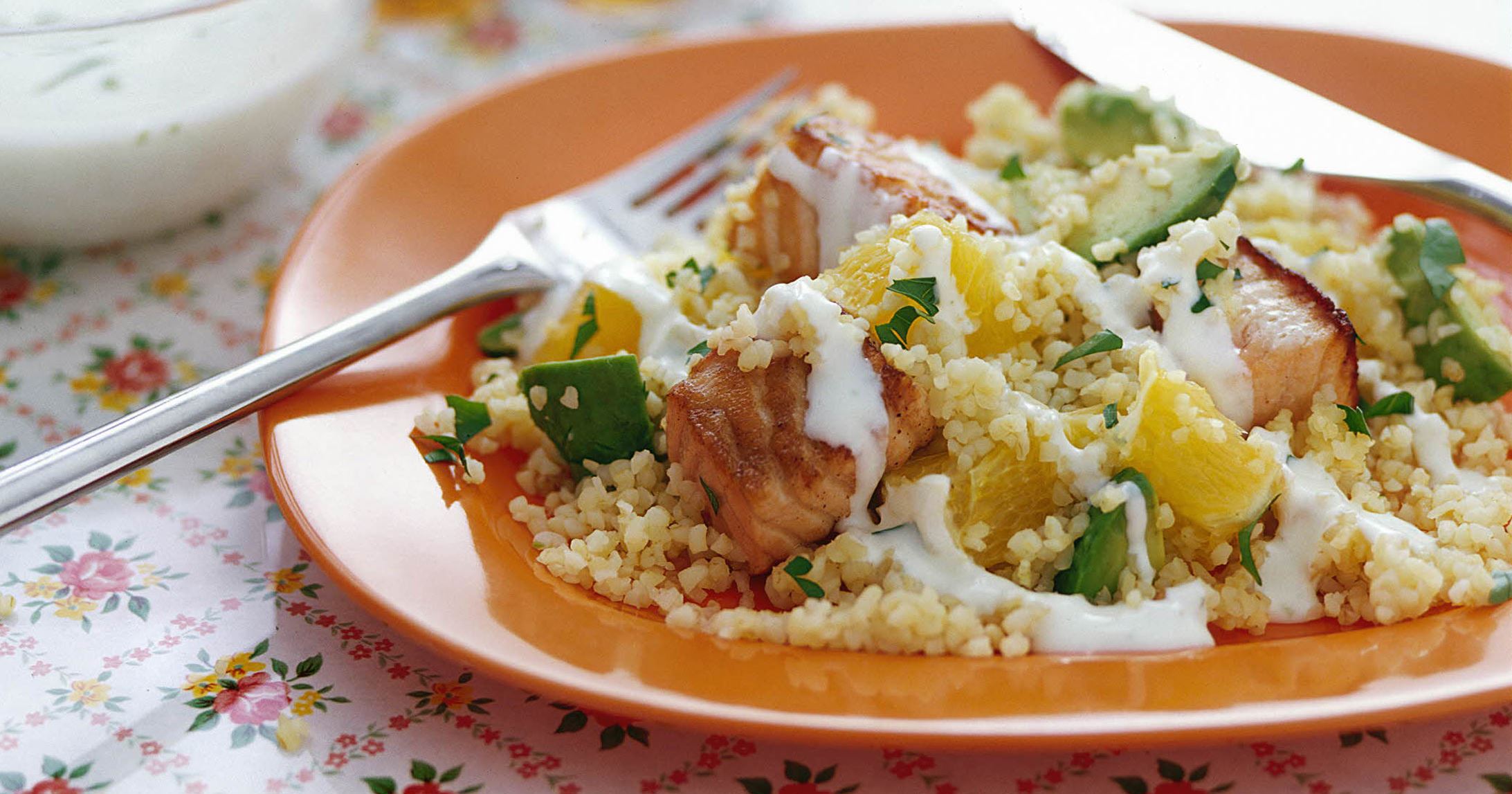 Laksebulgur med limedressing