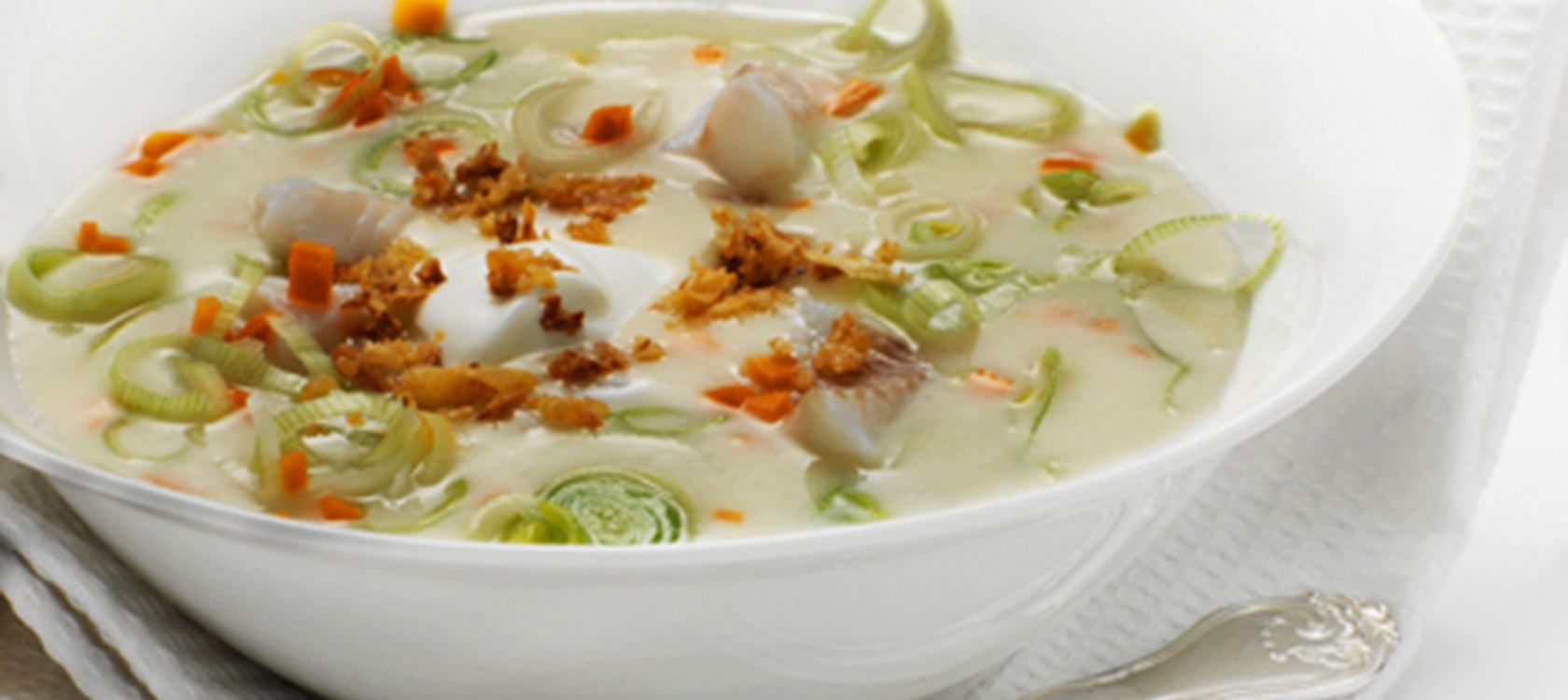 Kartoffelsuppe med torsk