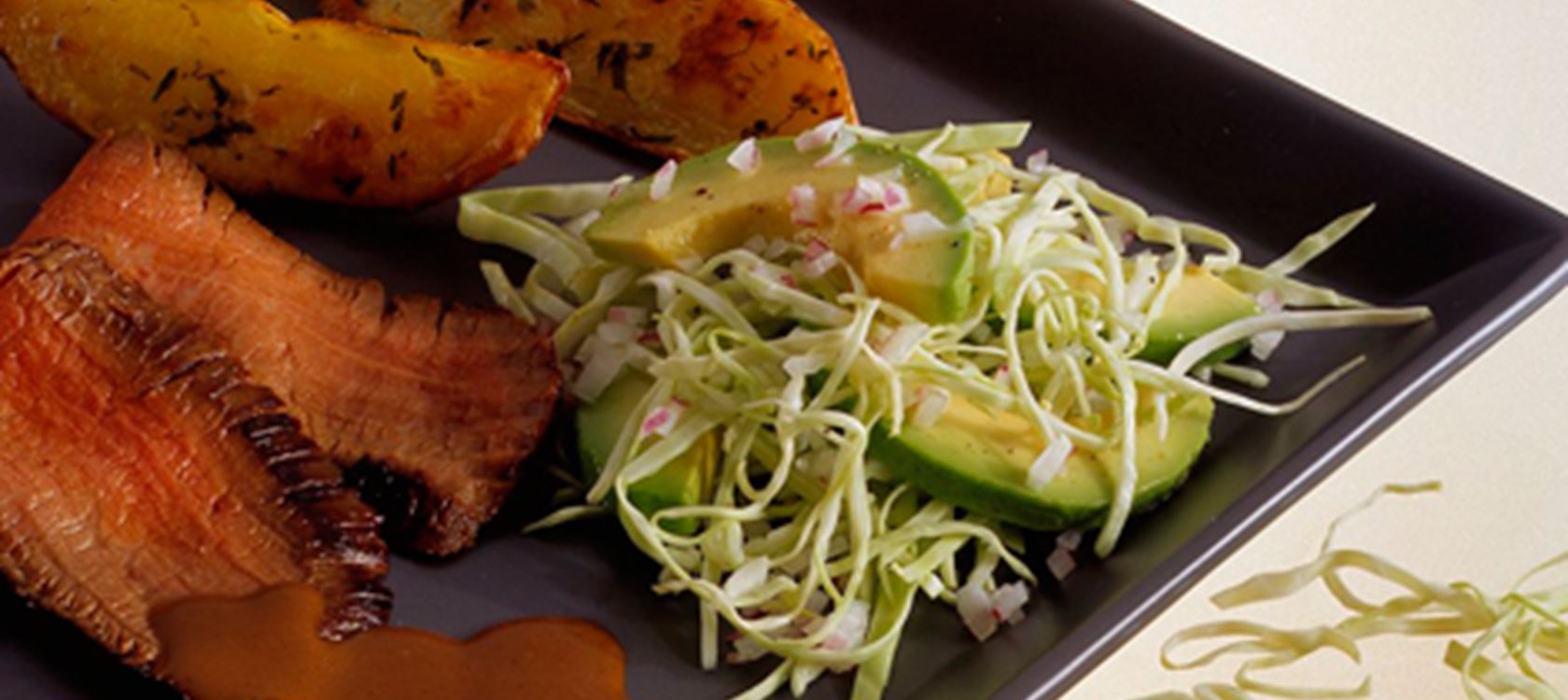 Flanksteak med avocadosalat