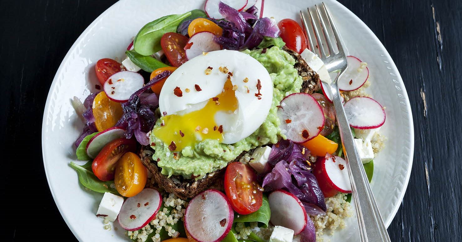 Avocadomad med smilende æg