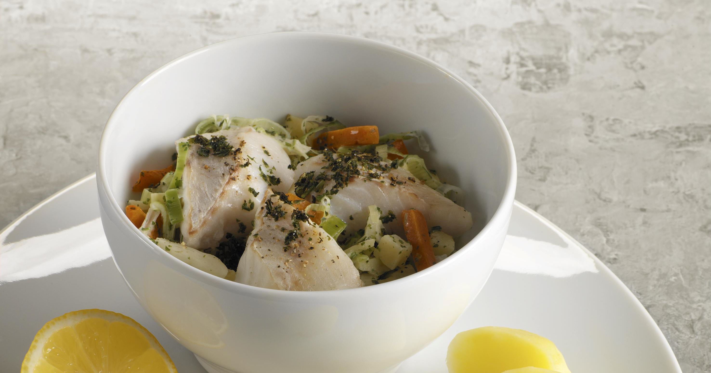 Ovnbagt torsk med rodfrugter