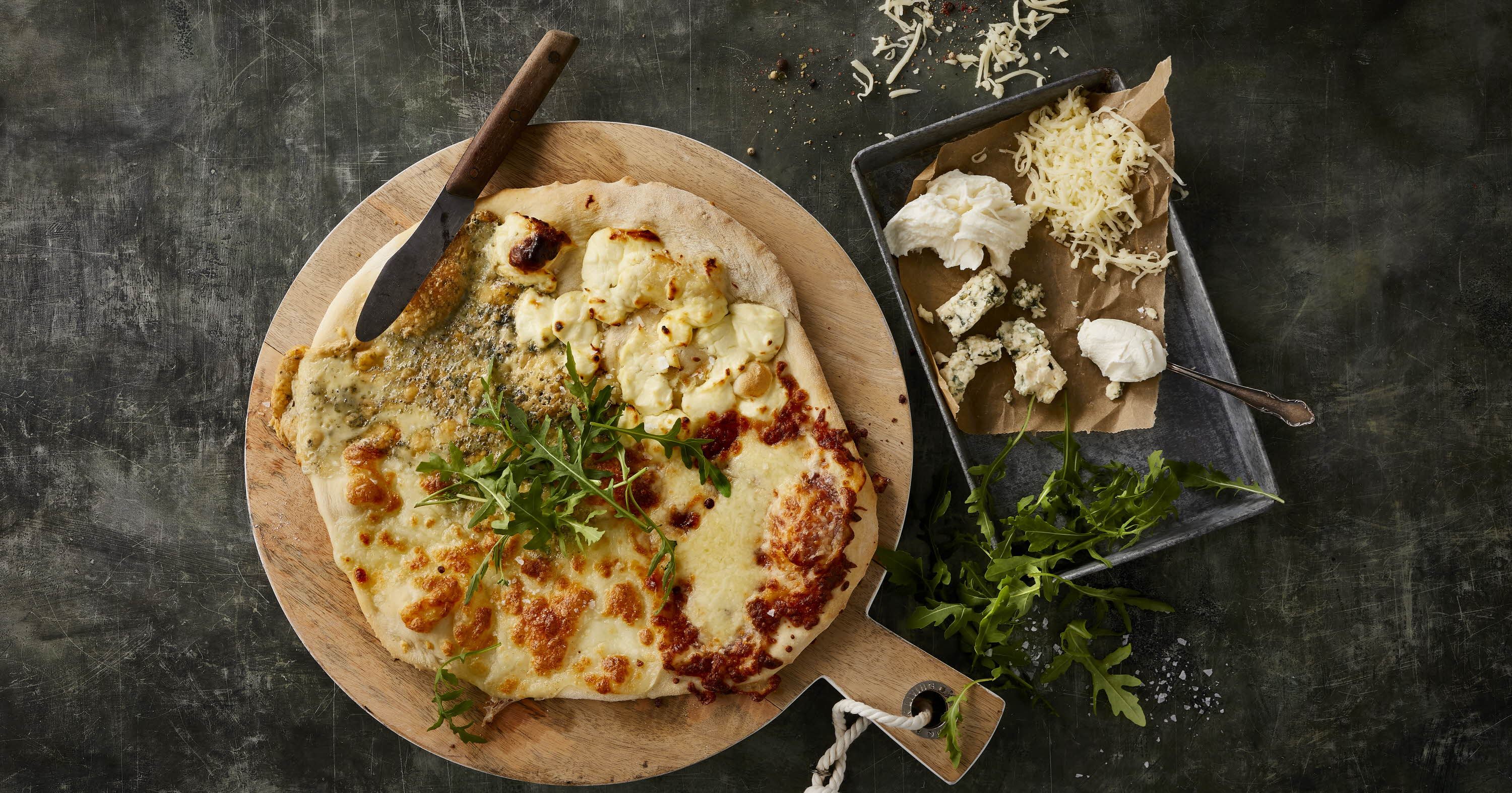 Pizza med 4 slags ost