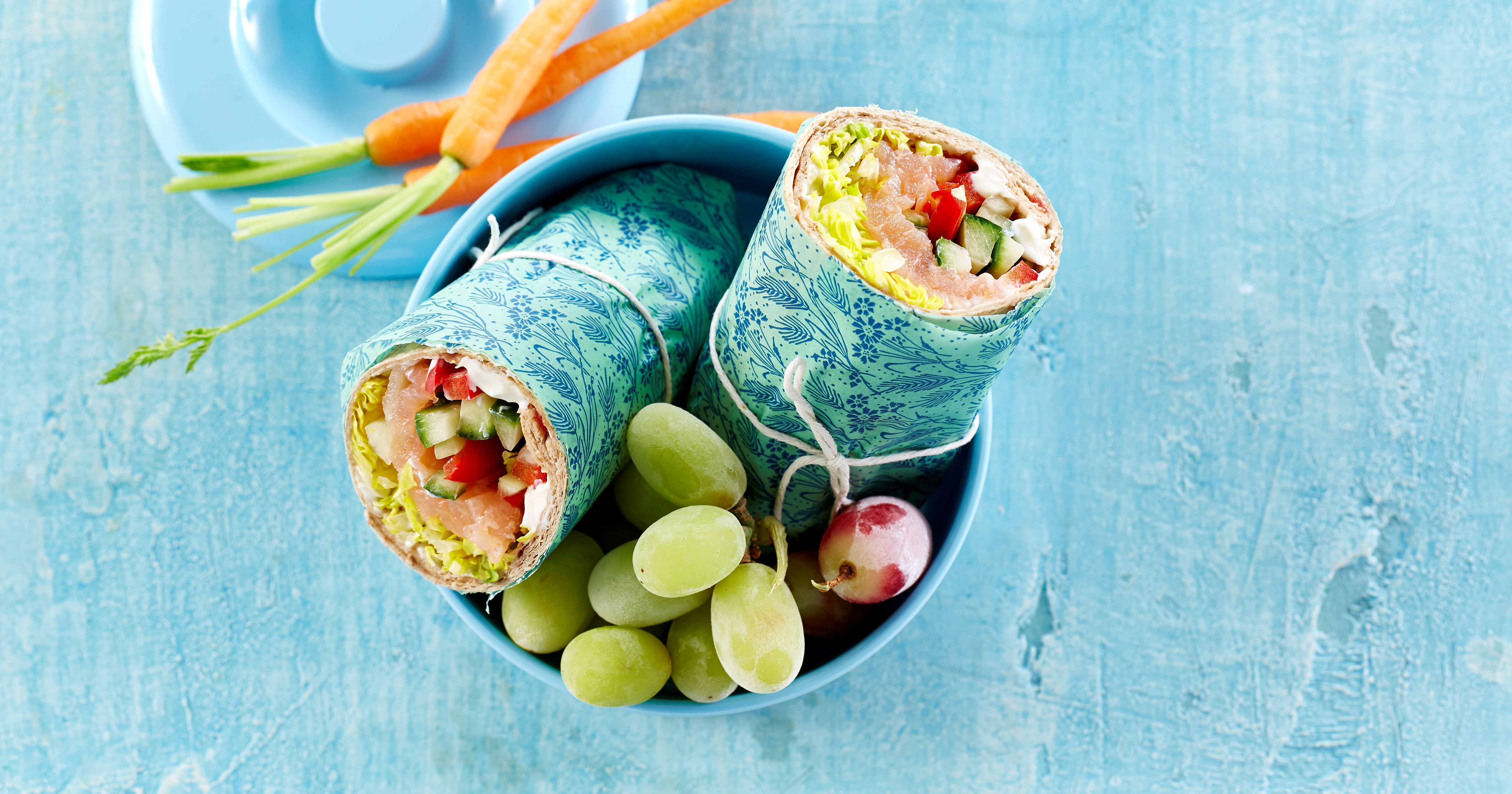 Wraps med laks og flødeost