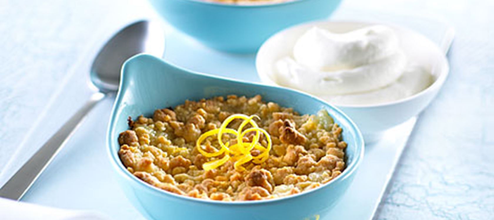 Citroncrumble med frugt