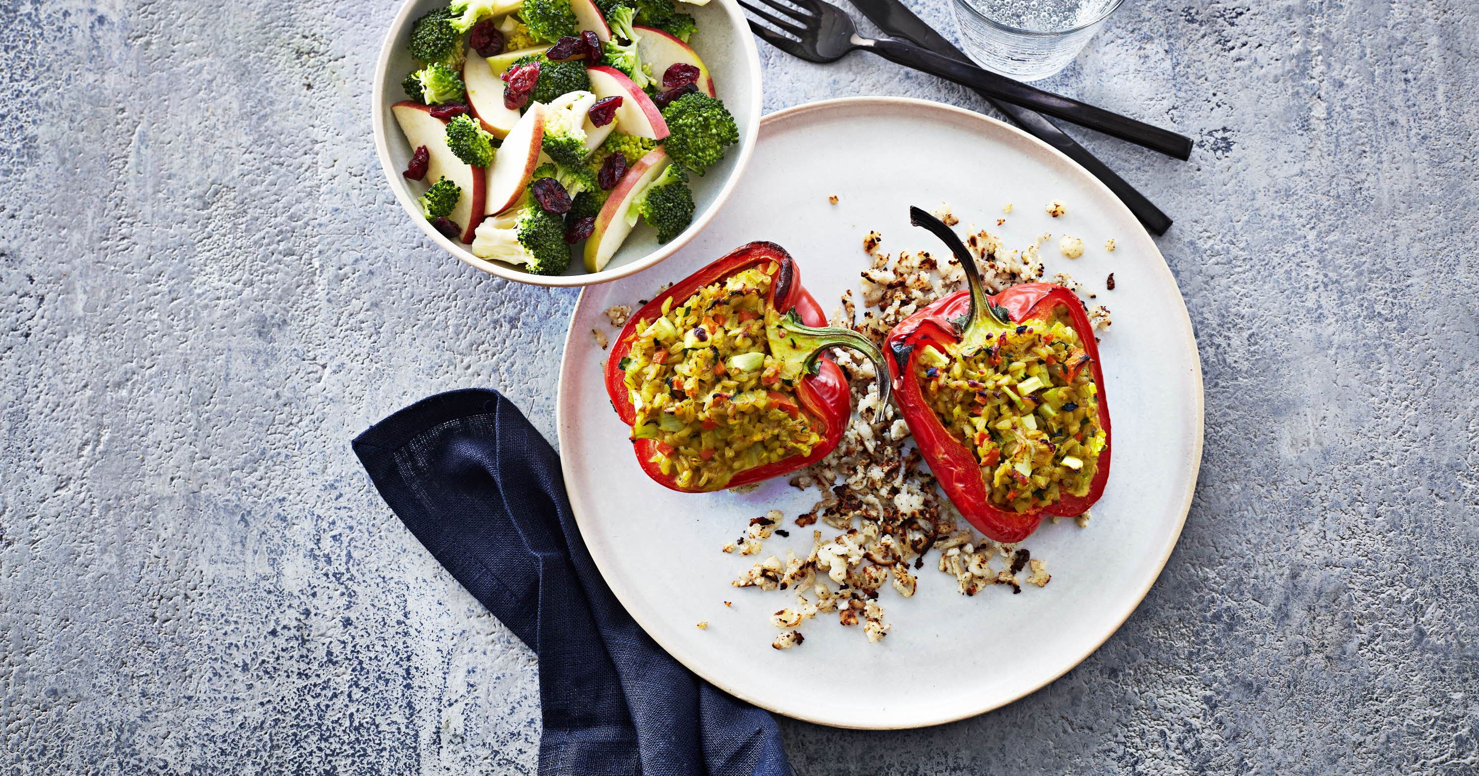 Fyldte vegetariske peberfrugter