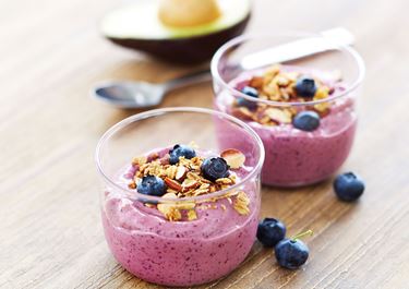 Hindbærsmoothie in a bowl