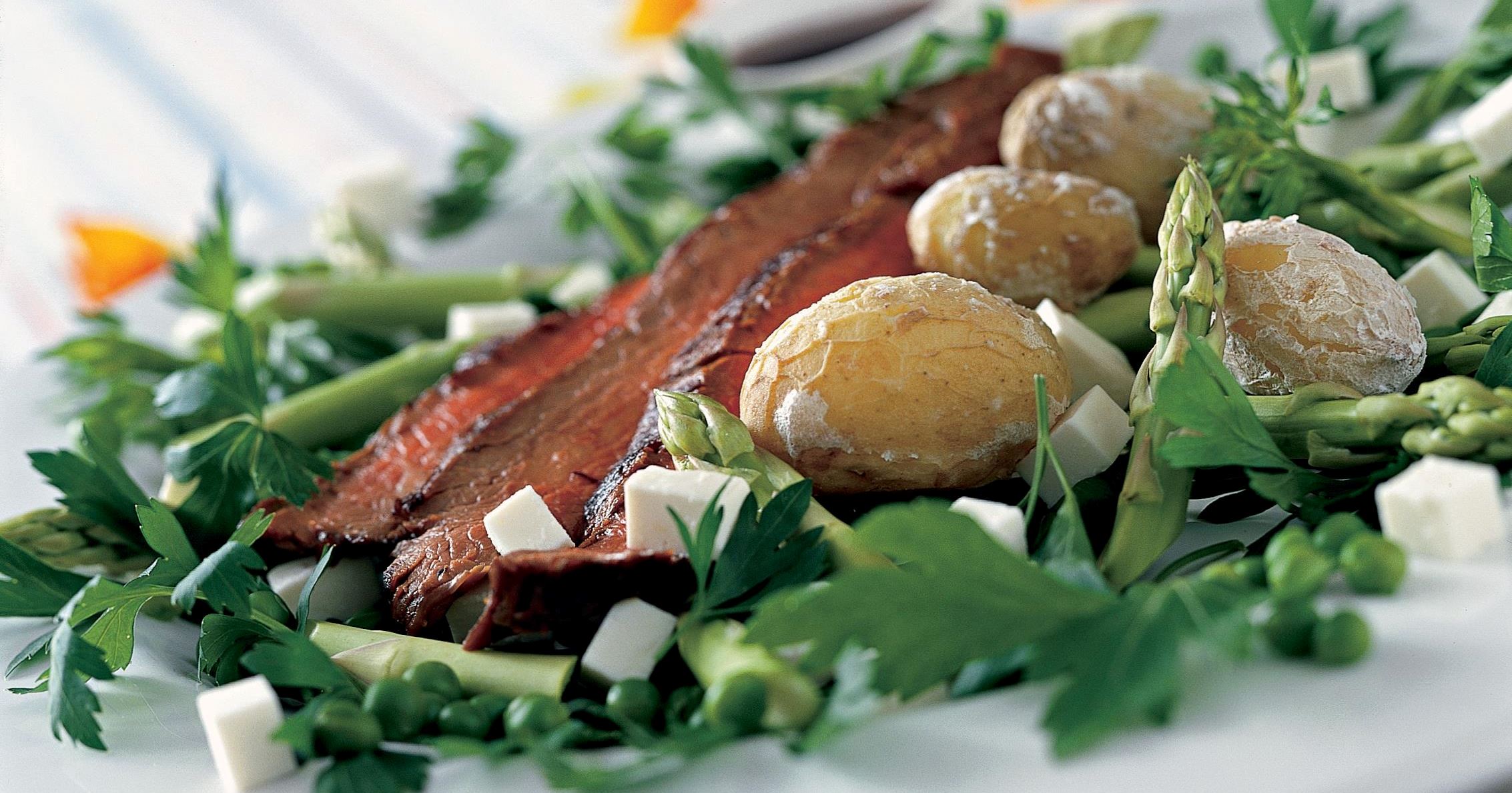 Flanksteak og saltkartofler