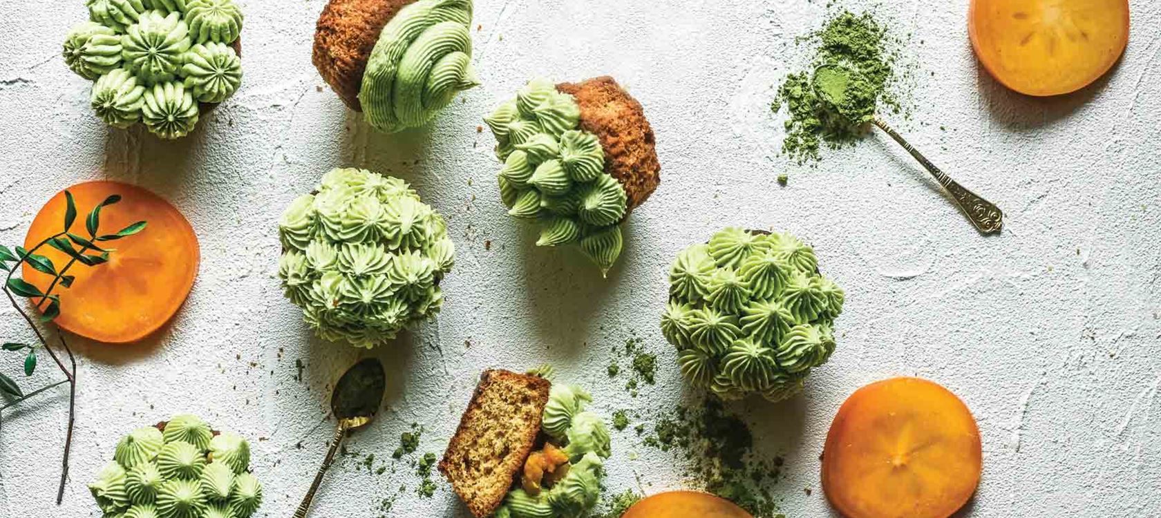 Persimon-matcha-cupcaket