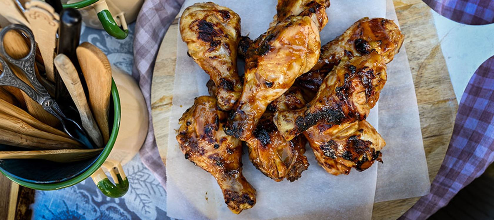 Κοπανάκια κοτόπουλου με Carolina BBQ sauce