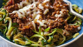 Baby Pasta Bolognese with Zucchini Noodles