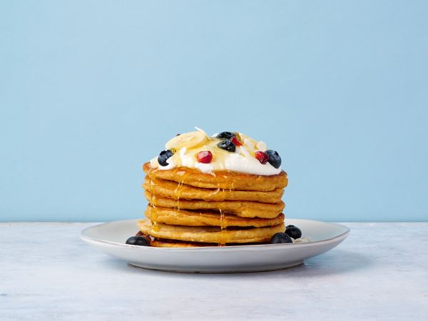 American pancakes met lactosevrije yoghurt