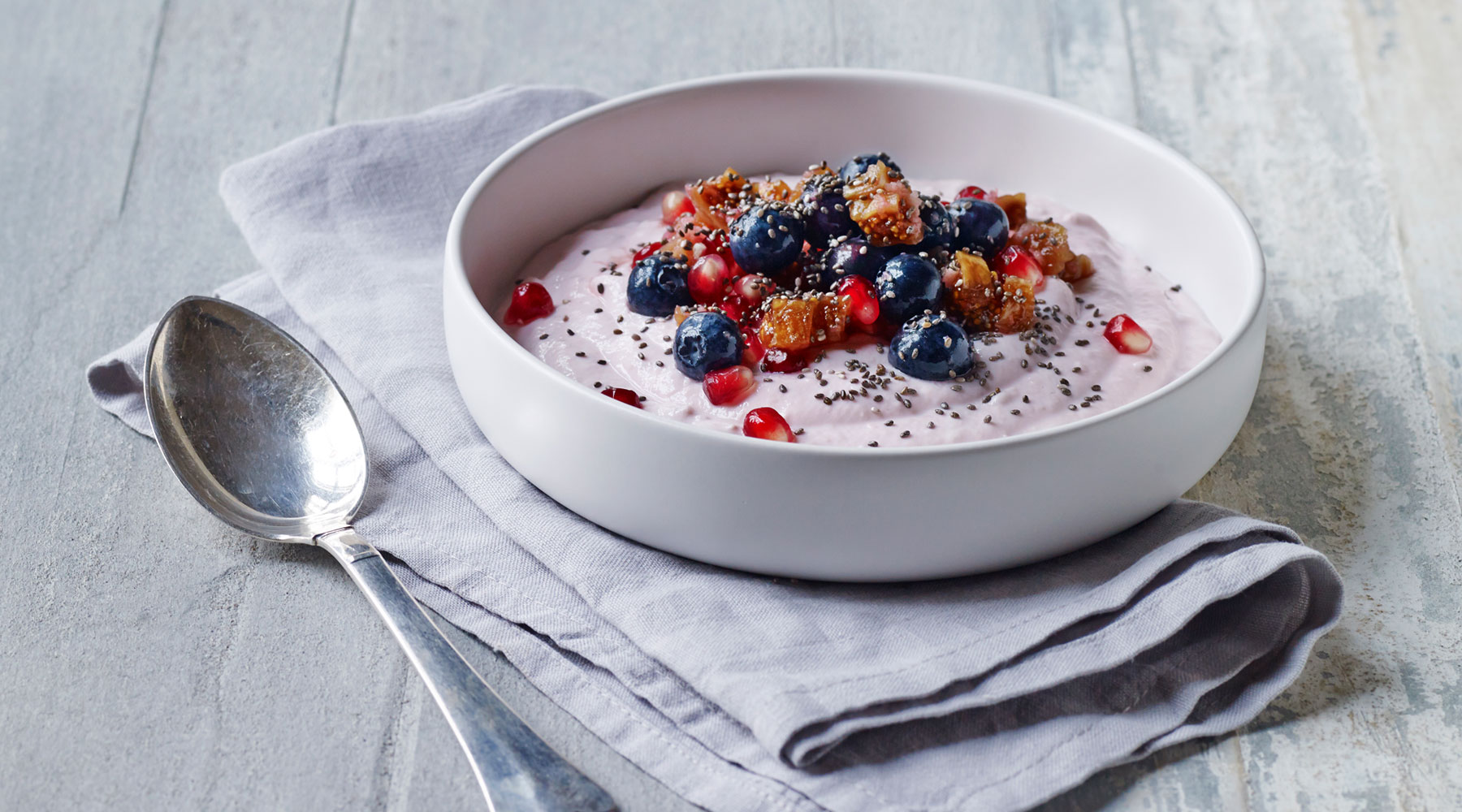 Skyr met vers fruit en een vleugje gember Recept Arla