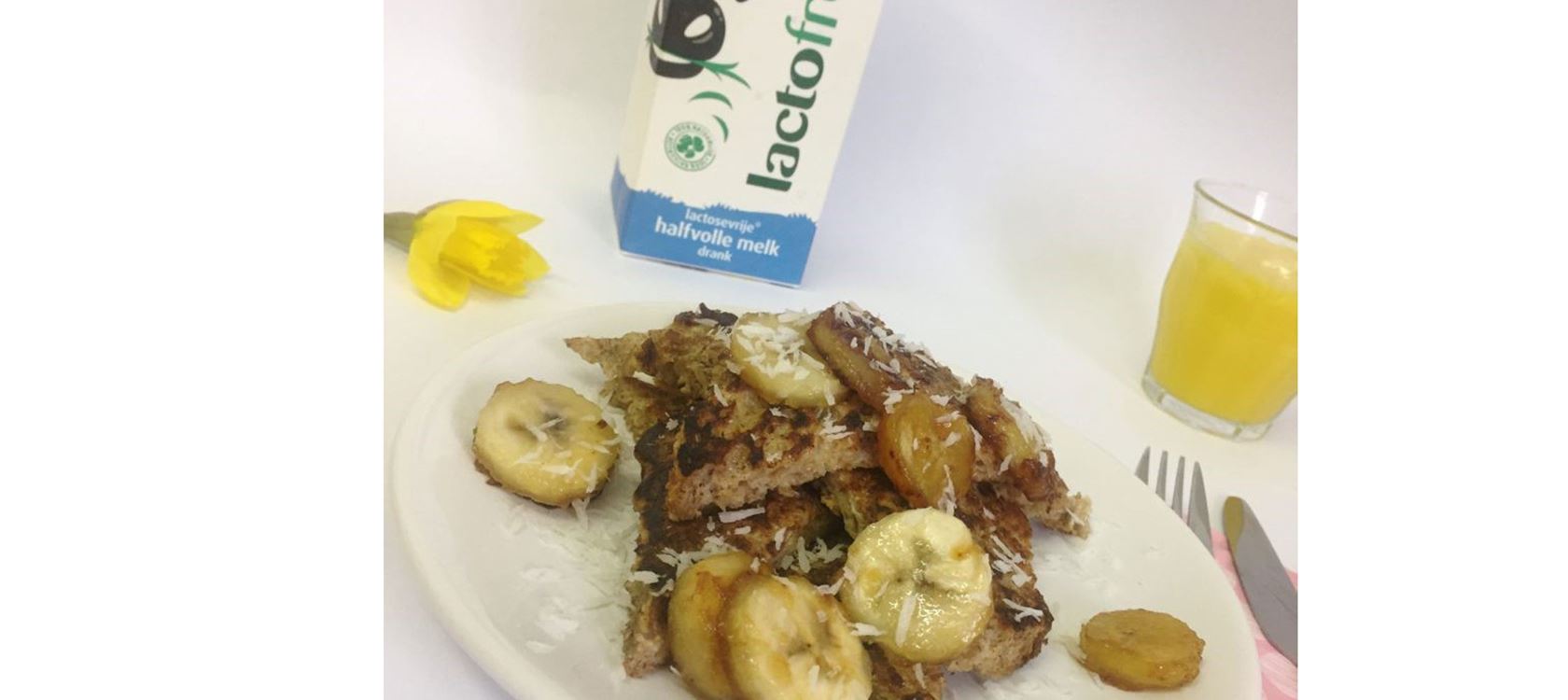 Lactosevrije wentelteefjes met banaan